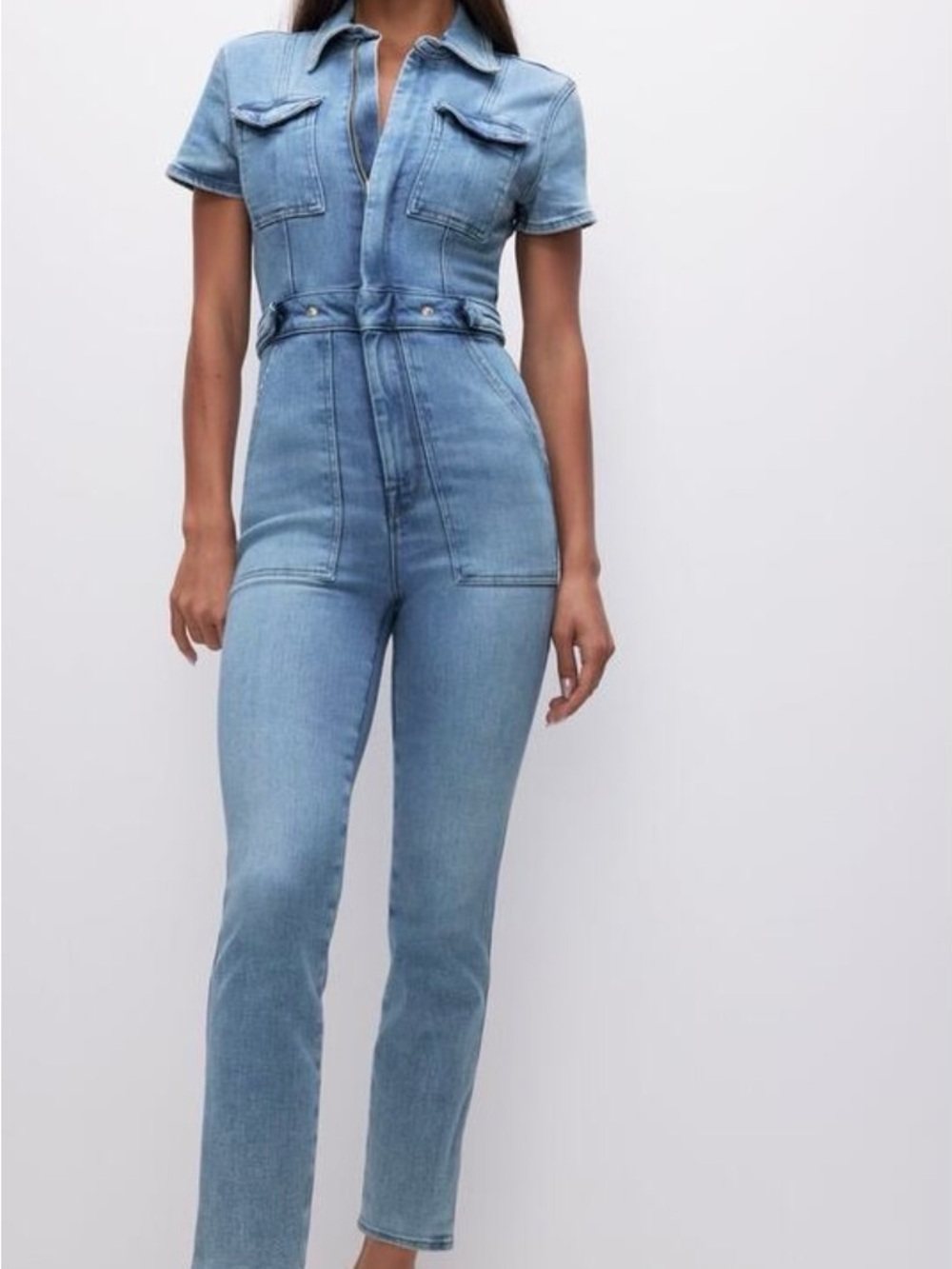 NEW Good American Fit For Success Denim Jumpsuit
Small Blue Sculpted Utility